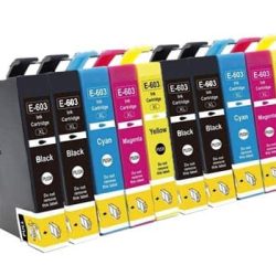 10 Cartucce Epson 603XL C13T03A64020 Nero + Colore Compatibili