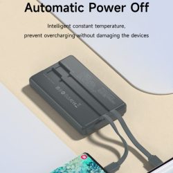 Power Bank 10.000 mAh con due cavi 22,5W Carica rapida Nero